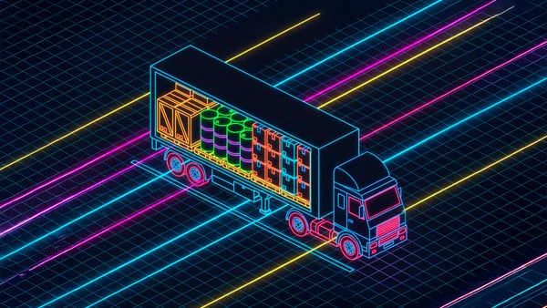Truck with neon streaks